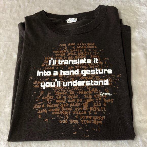 Men's "I'll Translate It" Brown T-Shirt Size XL - Picture 1 of 8